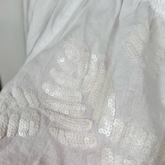 Marc Cain cotton peasant blouse, M, sequins, off shoulder, bell sleeves Boho - Picture 6 of 8